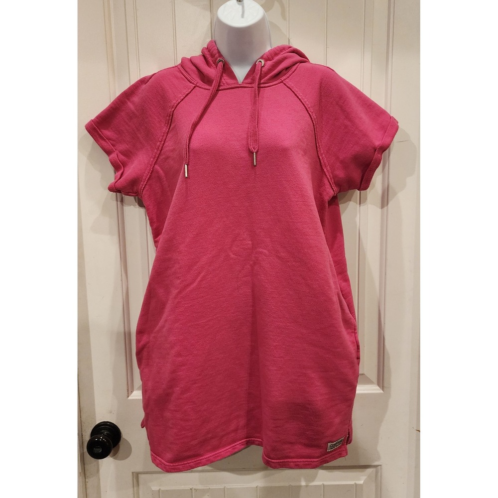 Calvin Klein Performance Womens Pink Short Sleeve Hoodie French Terry Medium